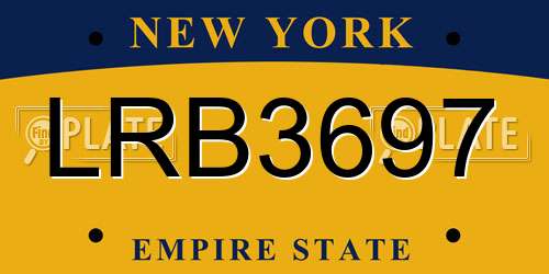 LRB3697 New York License Plate