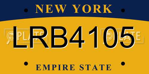 LRB4105 New York License Plate