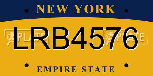 LRB4576 New York License Plate