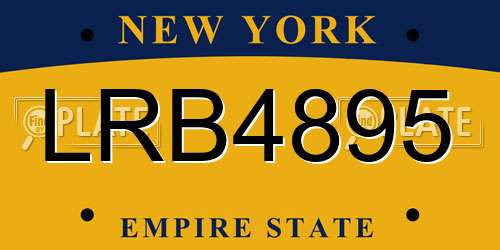 LRB4895 New York License Plate