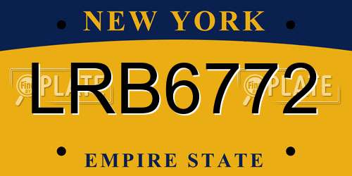 LRB6772 New York License Plate