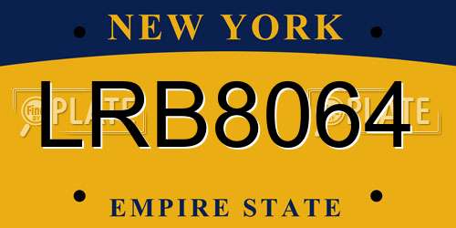 LRB8064 New York License Plate