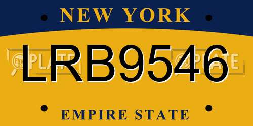 LRB9546 New York License Plate