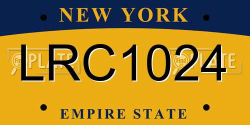 LRC1024 New York License Plate
