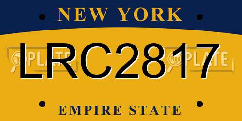 LRC2817 New York License Plate