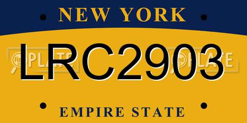 LRC2903 New York License Plate