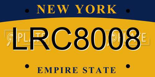 LRC8008 New York License Plate