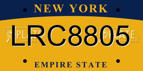 LRC8805 New York License Plate