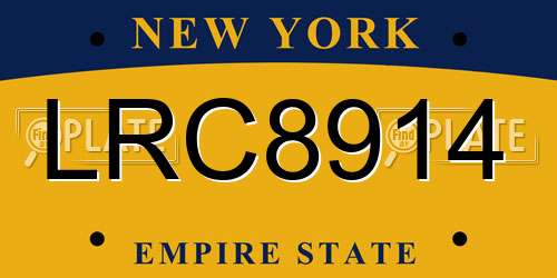 LRC8914 New York License Plate