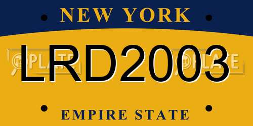 LRD2003 New York License Plate