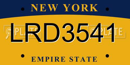 LRD3541 New York License Plate