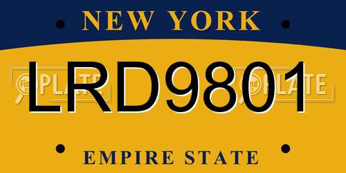 LRD9801 New York License Plate