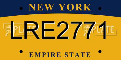 LRE2771 New York License Plate