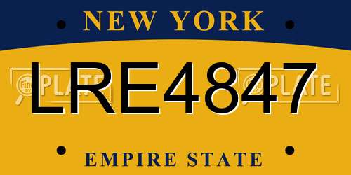 LRE4847 New York License Plate