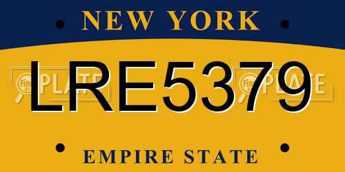 LRE5379 New York License Plate