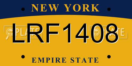 LRF1408 New York License Plate