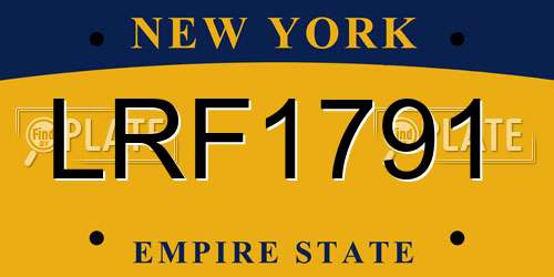 LRF1791 New York License Plate