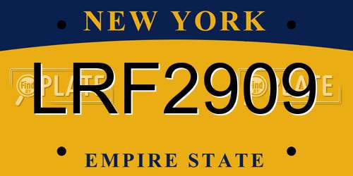 LRF2909 New York License Plate