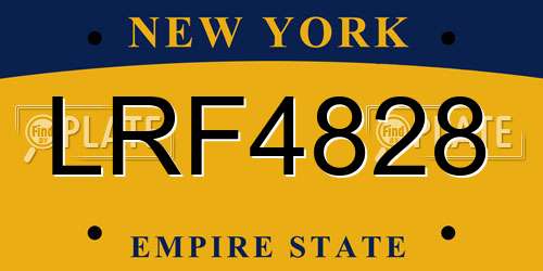 LRF4828 New York License Plate
