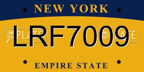 LRF7009 New York License Plate