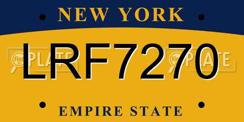 LRF7270 New York License Plate