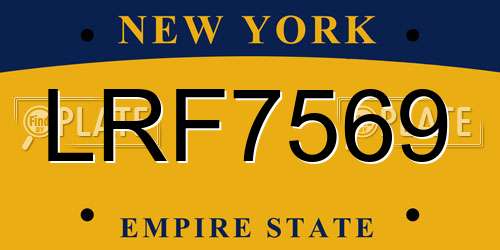 LRF7569 New York License Plate