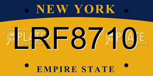 LRF8710 New York License Plate