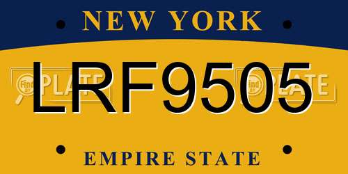 LRF9505 New York License Plate