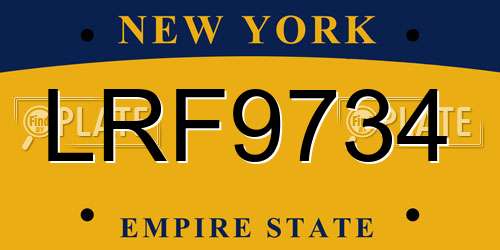 LRF9734 New York License Plate