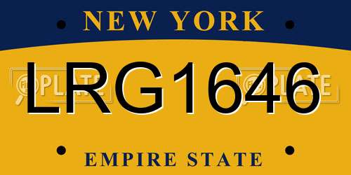 LRG1646 New York License Plate