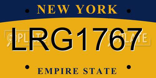 LRG1767 New York License Plate
