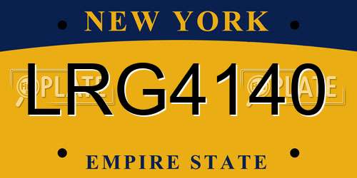 LRG4140 New York License Plate