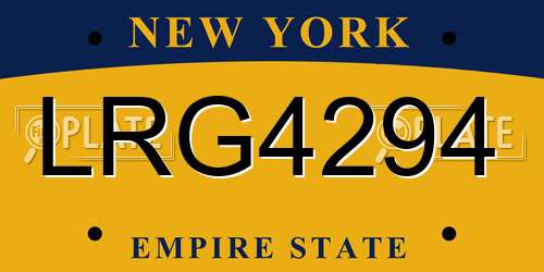 LRG4294 New York License Plate