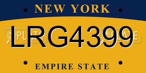 LRG4399 New York License Plate