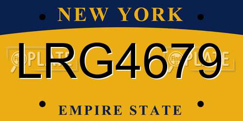 LRG4679 New York License Plate