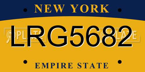 LRG5682 New York License Plate