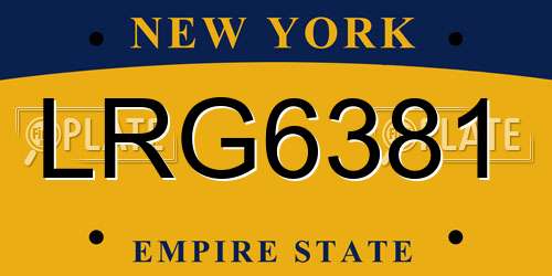 LRG6381 New York License Plate