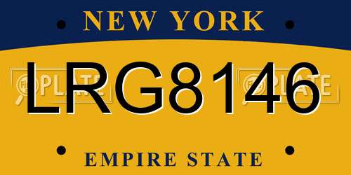 LRG8146 New York License Plate