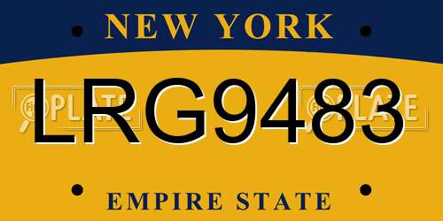 LRG9483 New York License Plate