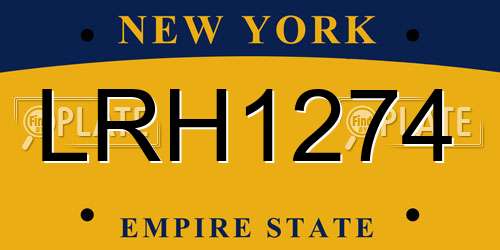 LRH1274 New York License Plate