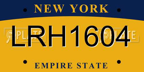 LRH1604 New York License Plate