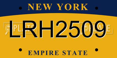 LRH2509 New York License Plate
