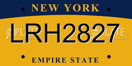 LRH2827 New York License Plate