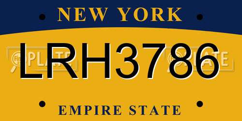 LRH3786 New York License Plate