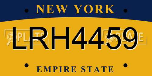 LRH4459 New York License Plate