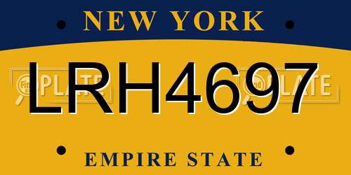 LRH4697 New York License Plate