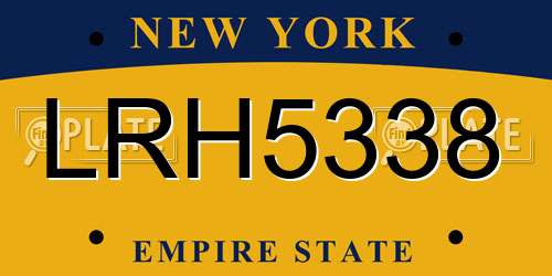 LRH5338 New York License Plate