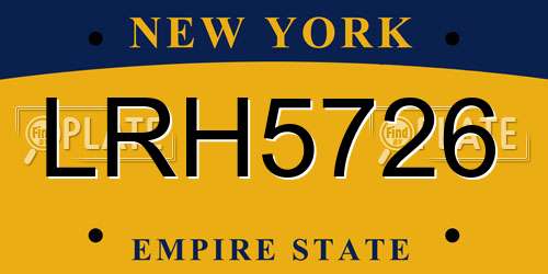 LRH5726 New York License Plate