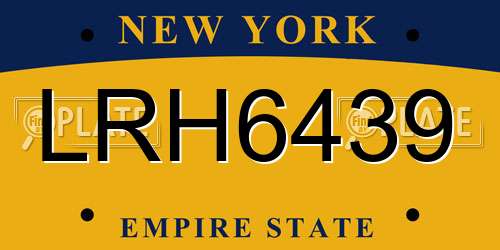LRH6439 New York License Plate