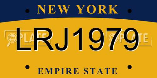LRJ1979 New York License Plate